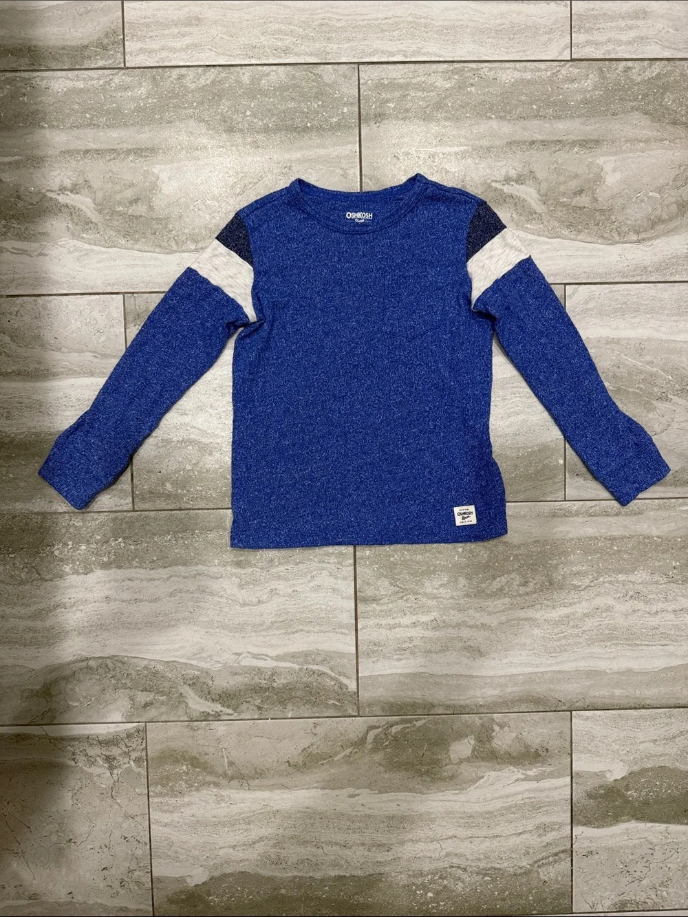OshKosh B'gosh Royal Blue Long Sleeve Tee with Contrast Stripes